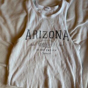 Garage White Ribbed Tank Top